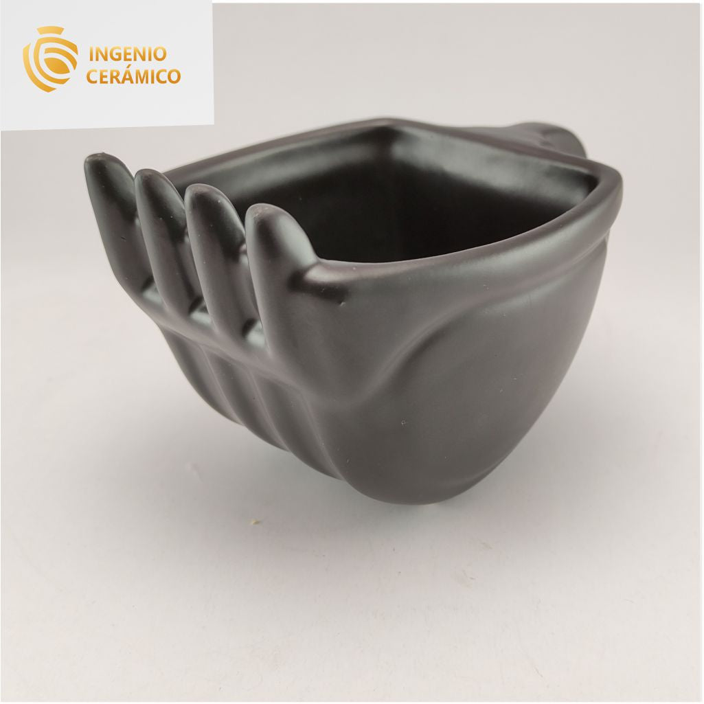 Taza excavadora negra mate con logo cat