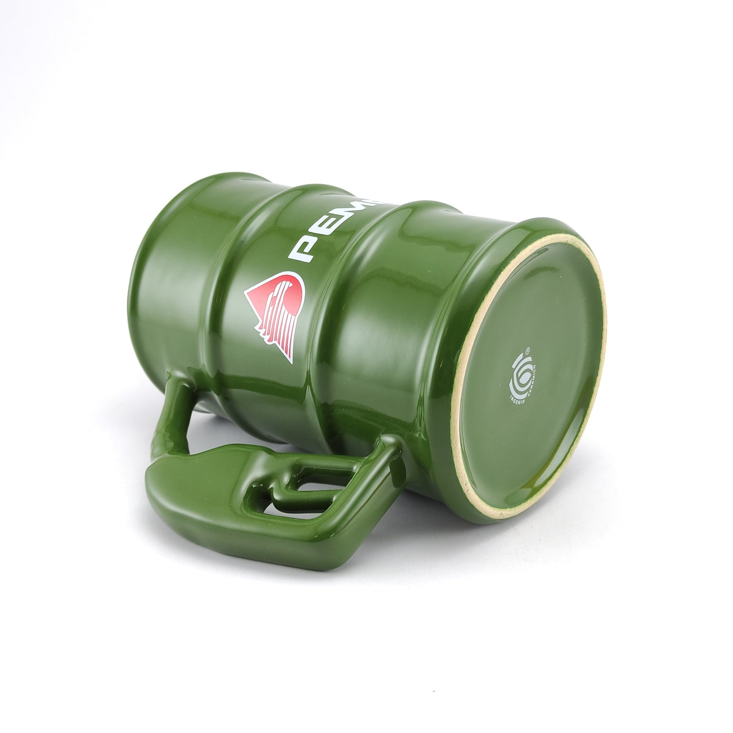 Taza barril verde logo PEMEX