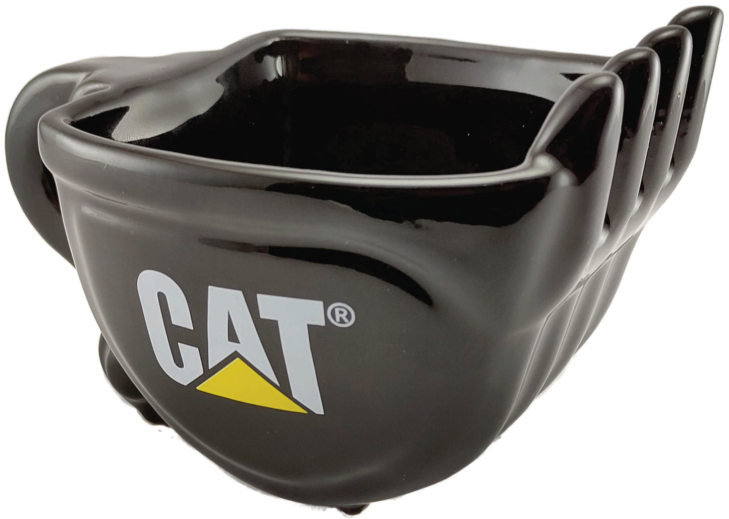 Taza excavadora negra con logo cat