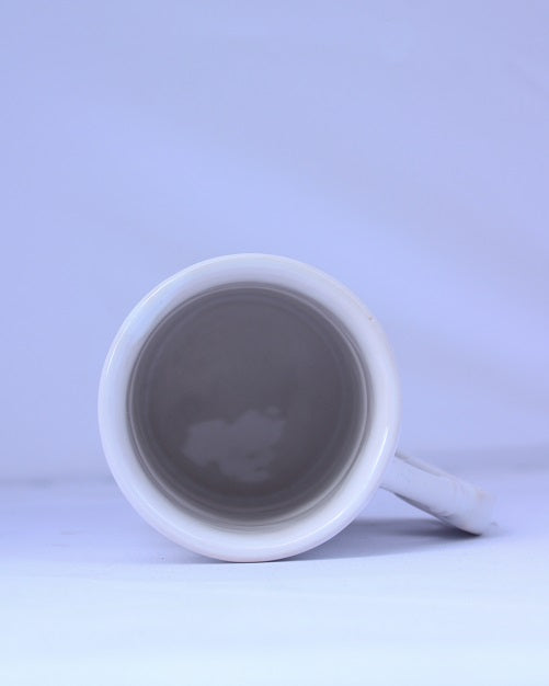 Taza Barril blanco con logo Mobil