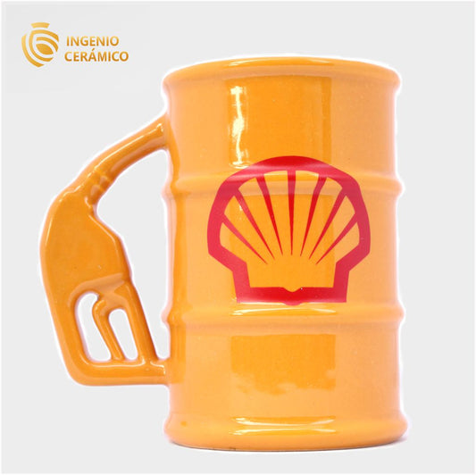 Taza Barril de Cerámica con logo SHELL