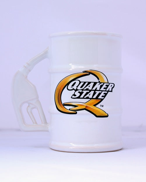 Taza Barril color blanco con logo Quaker State
